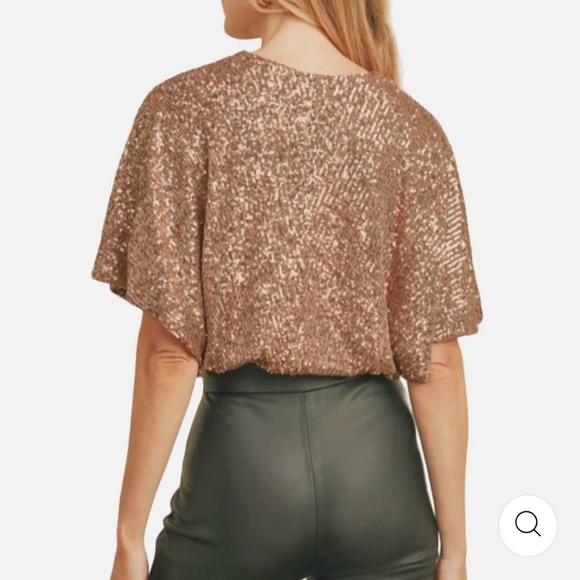 17. Sequined bodysuit mocha gold - Picture 4 of 7